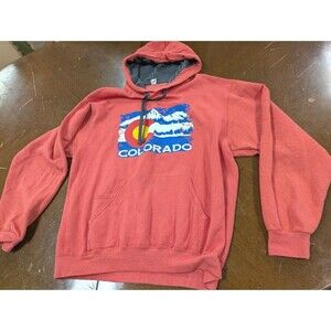VTG Retro Colorado Fruit Of The Loom Crossroads Hoodie Mens Size L